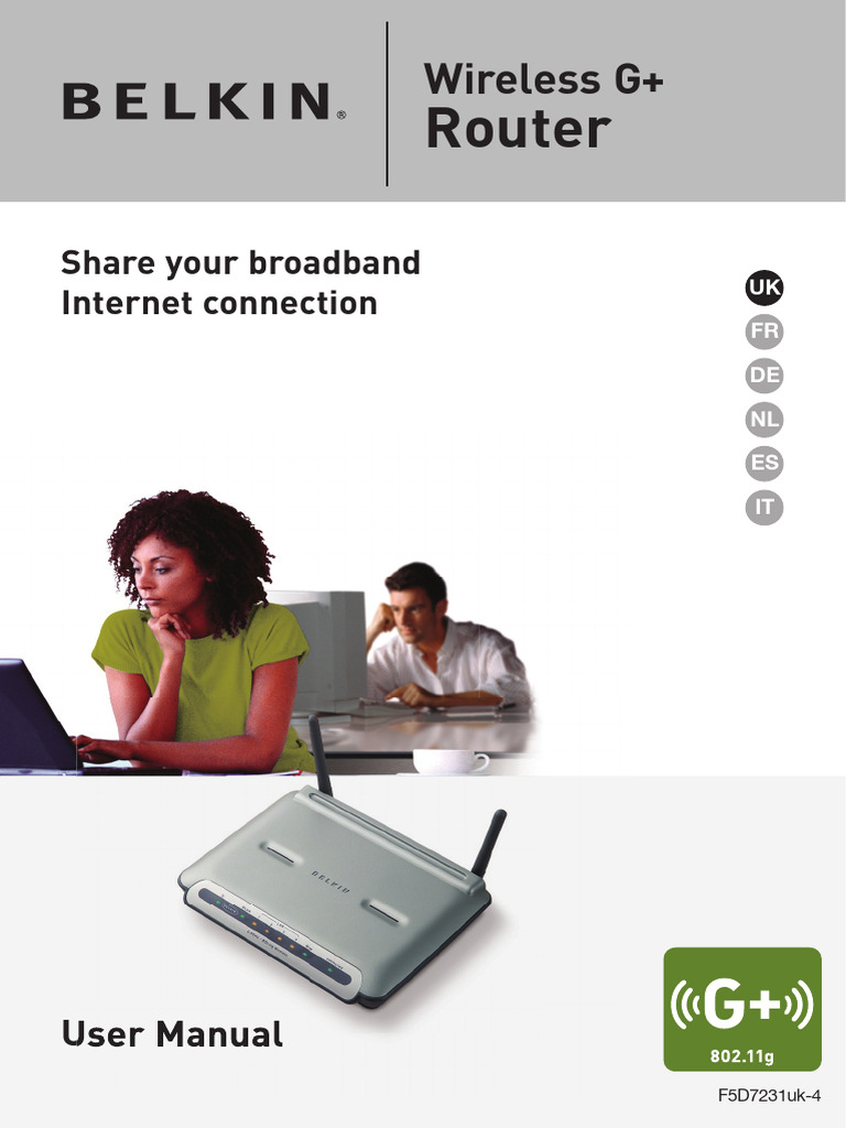 Belkin Wireless G+ Router Manual | PDF | Computer Network | Login