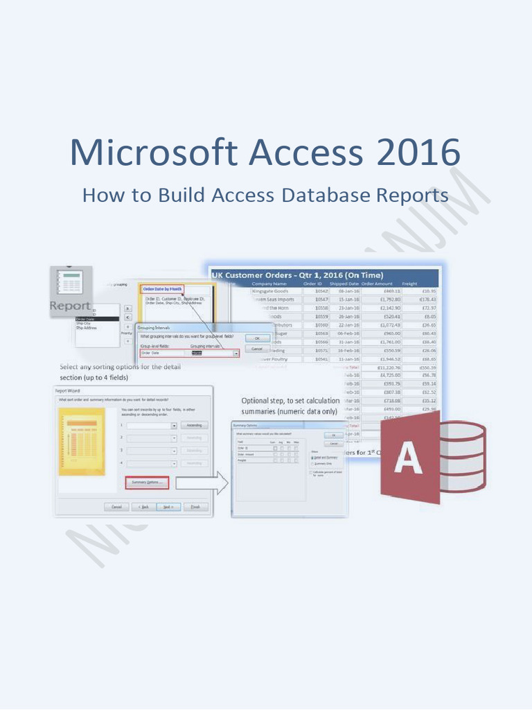 Build Reports in Access 2016 Guide | PDF | Databases | Microsoft Access