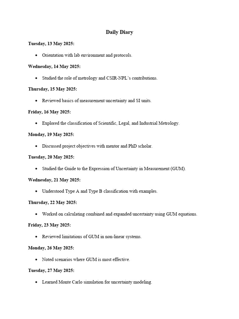 Daily Diary | PDF | Monte Carlo Method | Bayesian Inference