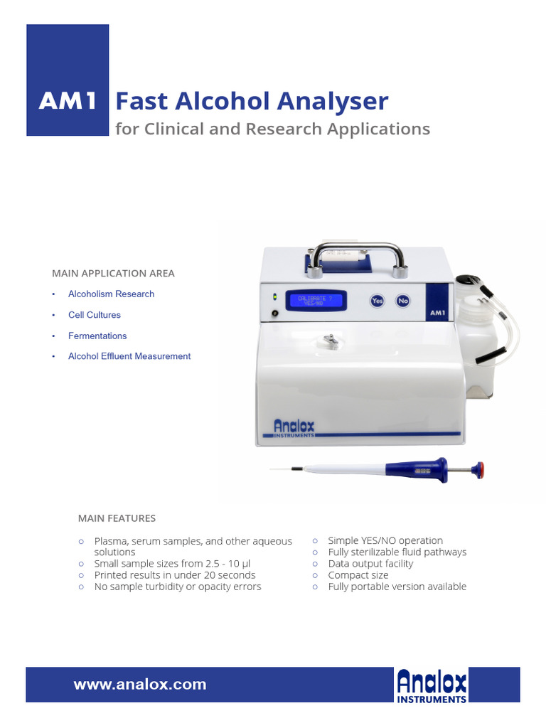 Fast Alcohol Analyser: For Clinical and Research Applications | PDF ...