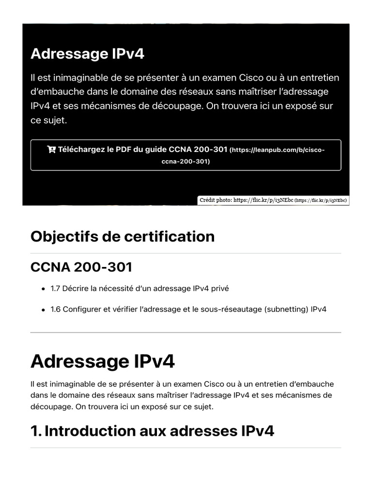 Guide sur l'adressage IPv4 | PDF | Adresse IP | Architecture (Informatique)