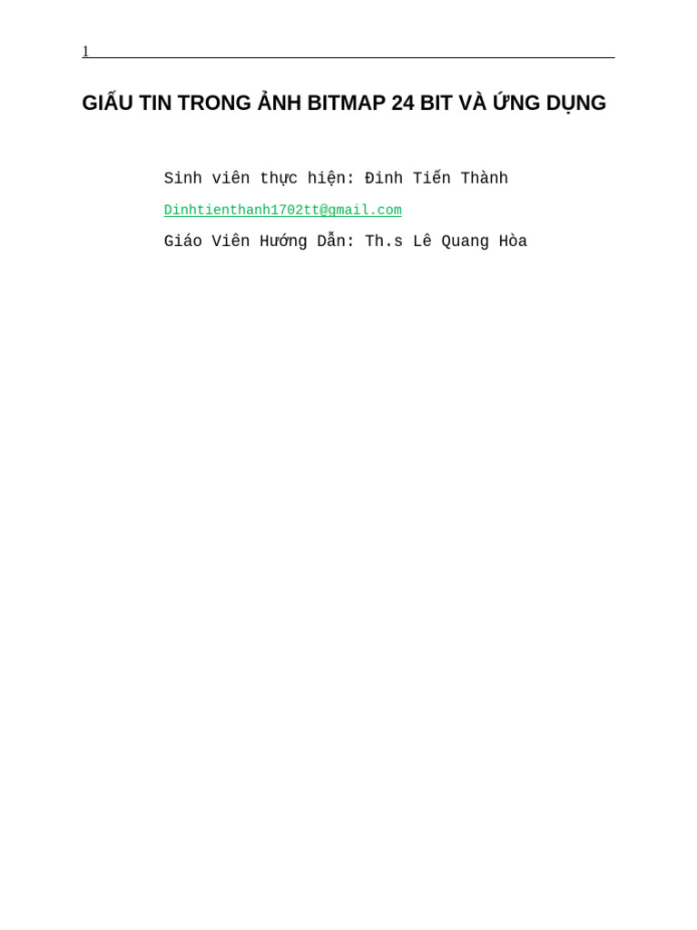 GIẤU TIN TRONG ẢNH BITMAP 24 BIT VÀ ỨNG DỤNG (DA SV) | PDF