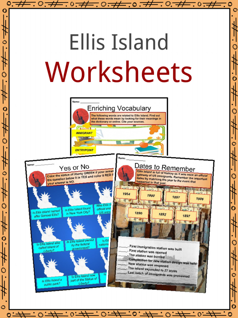 Ellis Island Immigration History Worksheets | PDF