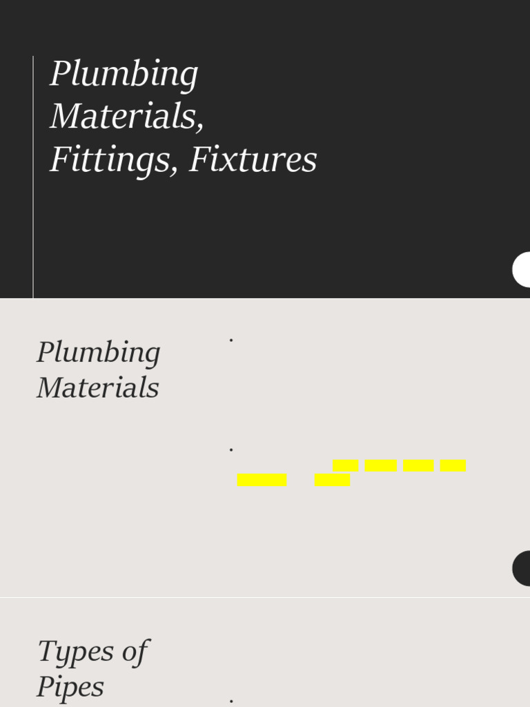 Plumbing Materials and Fixtures Guide | PDF | Pipe (Fluid Conveyance ...