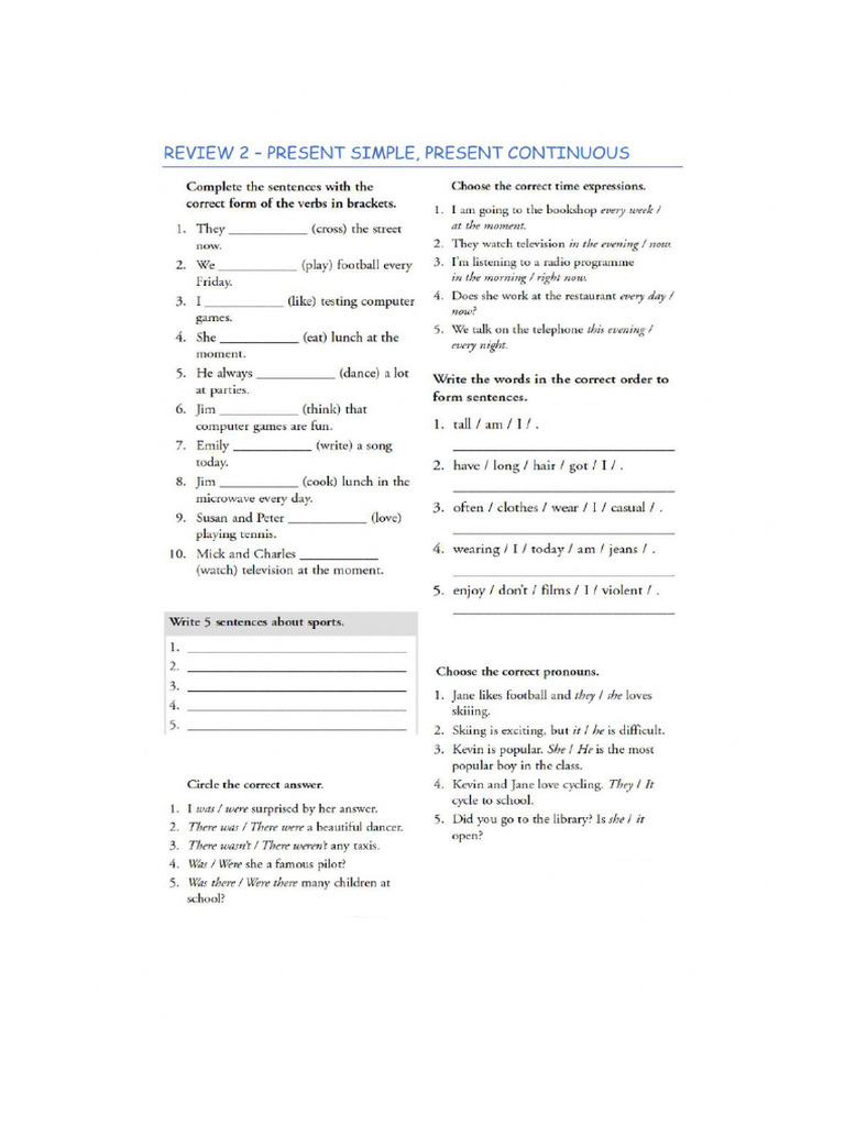 Present Simple y Continuous | PDF