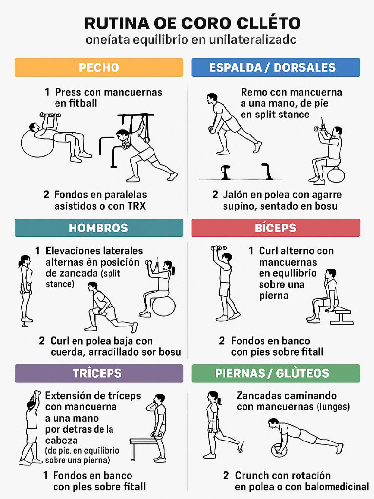 A Workout Routine Chart Infographic Presents A Tot | PDF