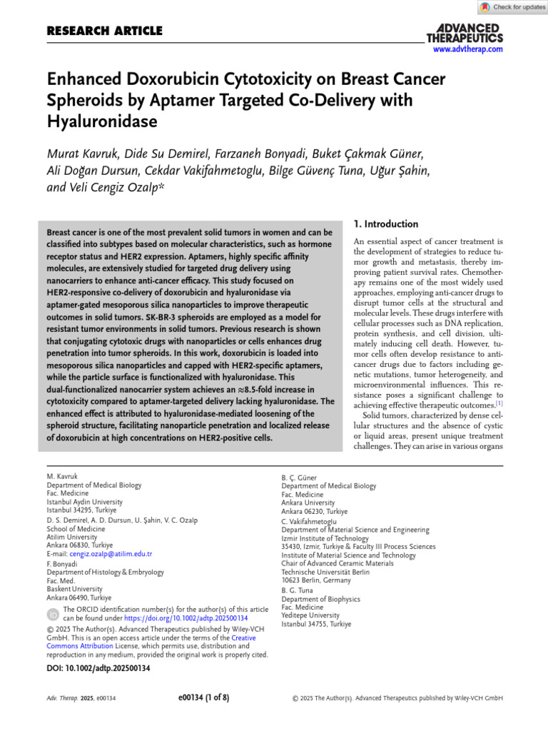 Enhanced Doxorubicin Delivery in Breast Cancer | PDF | Chemotherapy ...