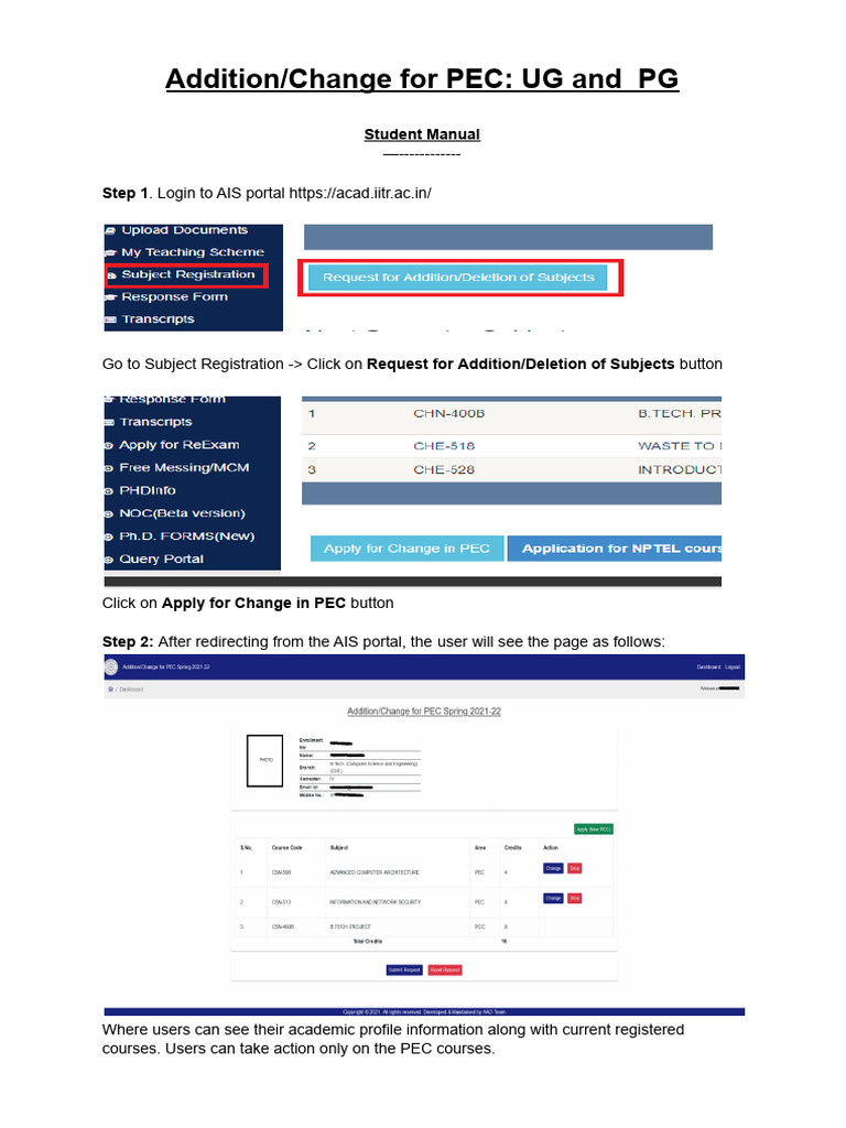 PEC Course Management Guide | PDF | Software | World Wide Web
