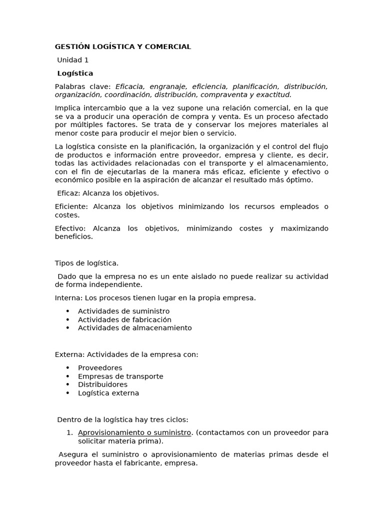 Cuaderno Digital - Gestión Logística y Comercial | PDF | Logística ...
