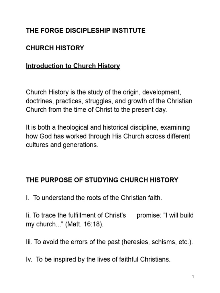 Introduction to Church History Overview | PDF | Christian Church | Acts ...