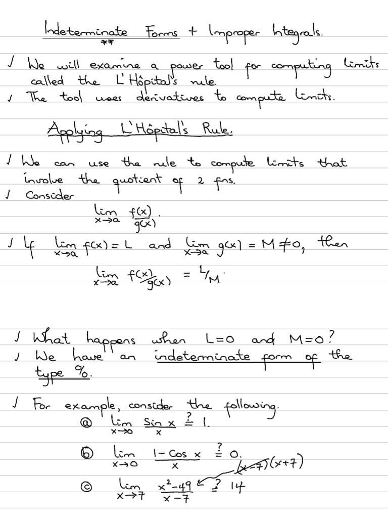 Indeterminate Forms | PDF