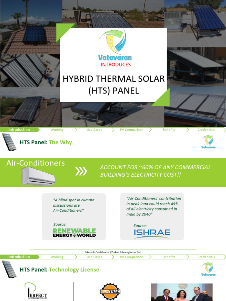 Hybrid Thermal Solar Panel Overview | PDF | Photovoltaics | Air ...