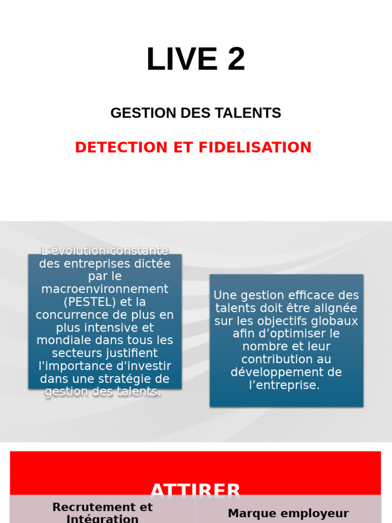 Gestion des Talents : Détection et Fidélisation | PDF | Recrutement ...