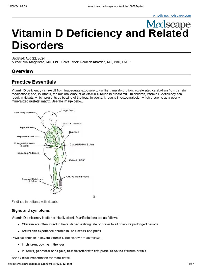 Vitamin D Deficiency and Related Disorders | PDF | Vitamin D | Vitamin