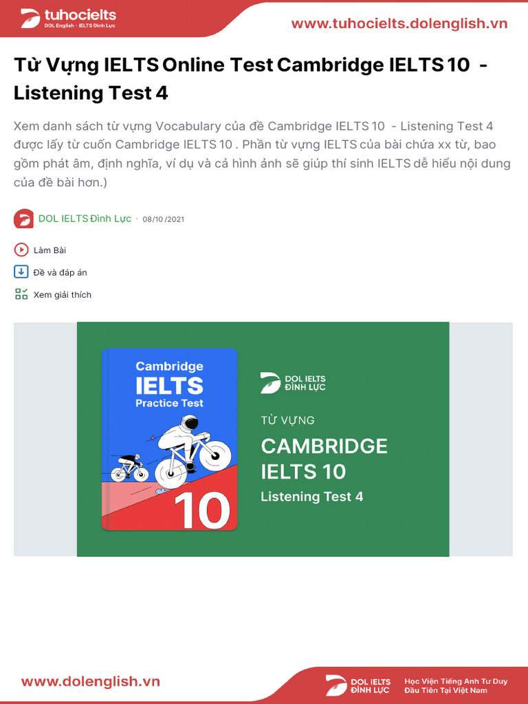 Cambridge IELTS 10 Listening Test 4 | PDF