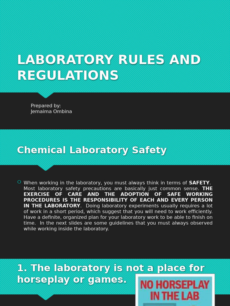 Laboratory Safety Rules and Guidelines | PDF | Personal Protective ...