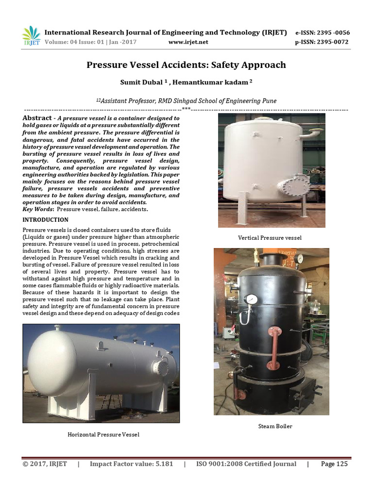 Pressure Vessel Failure and Safety Measures | PDF | Pressure | Safety