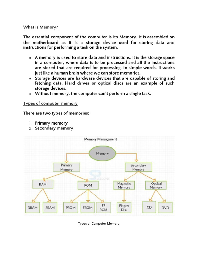 Understanding Computer Memory Types | PDF | Random Access Memory ...