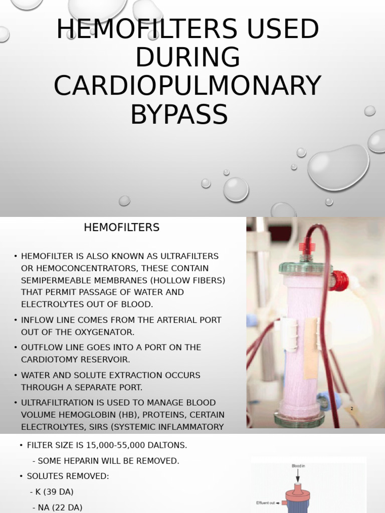 Hemofilters in Cardiopulmonary Bypass | PDF | Blood | Medical Specialties