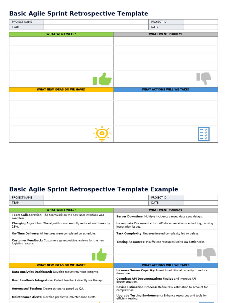 Agile Sprint Retrospective Template | PDF | Computer Science | Software