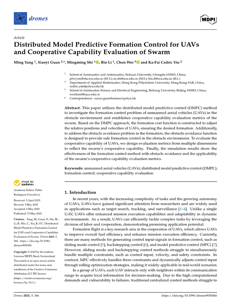 UAV Formation Control with DMPC | PDF | Unmanned Aerial Vehicle ...
