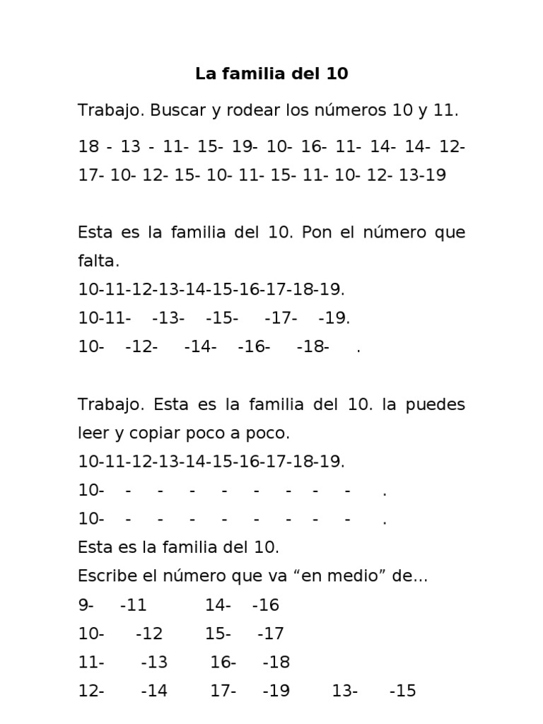 La Familia Del 10 | PDF | Métodos y materiales de enseñanza