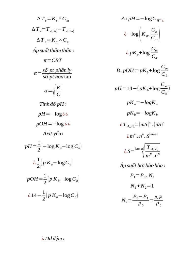 Công TH C HĐC | PDF