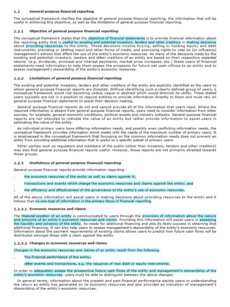 General Purpose Financial Reporting Insights | PDF | Debt | Equity ...