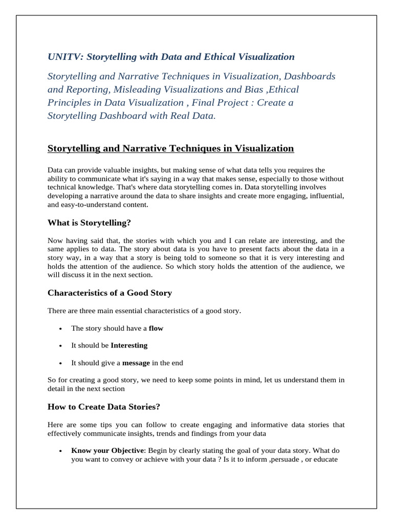 Data Storytelling and Ethical Visualization | PDF | Performance ...