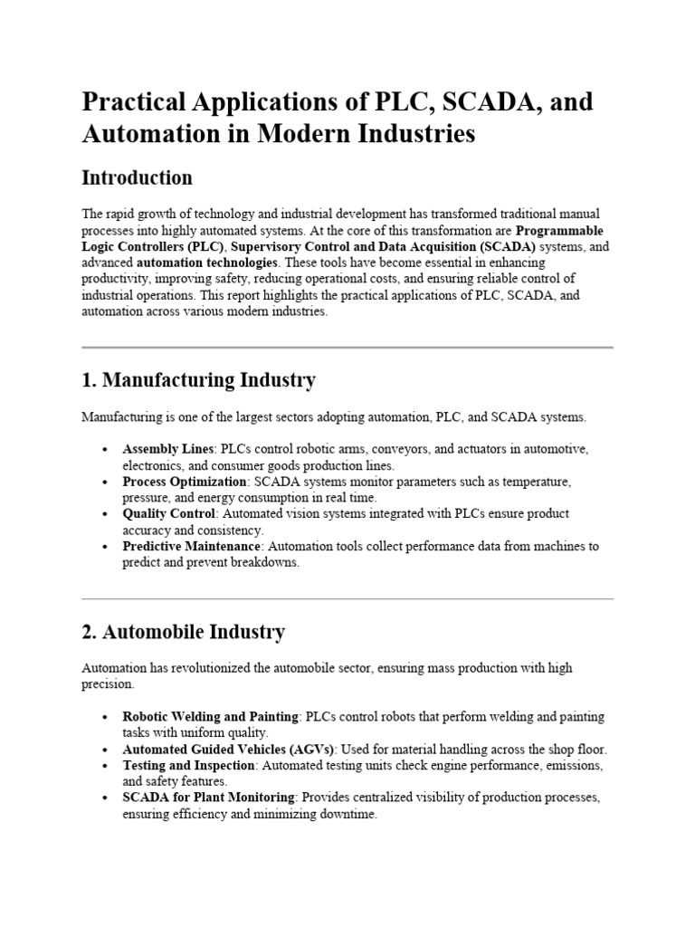 PLC Scada Application | PDF | Automation | Programmable Logic Controller