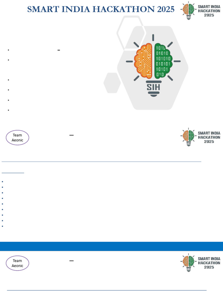 SIH2025 IDEA Presentation Format | PDF | Artificial Intelligence ...