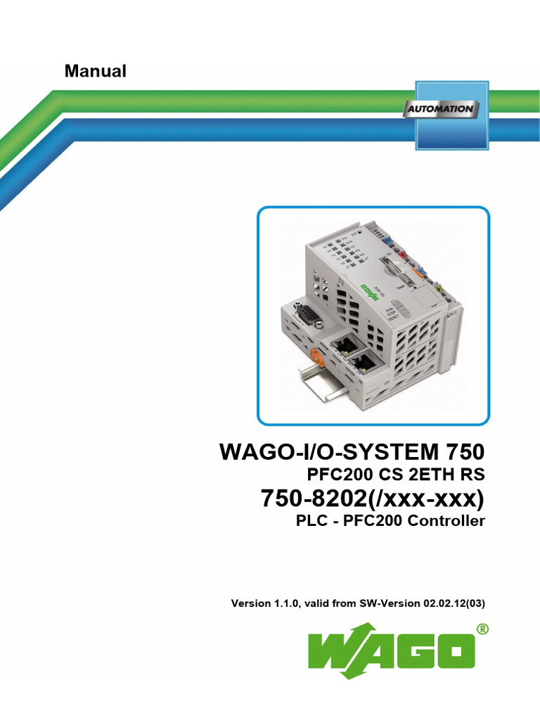 Manual 1369149 Wago pfc200 2eth Rs PLC 750 8202 1 Ks | PDF | Input ...
