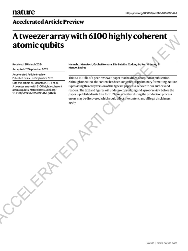 A Tweezer Array | PDF | Quantum Computing | Optics