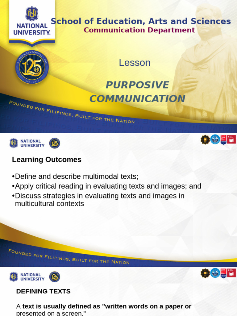 Lesson 4 Purposive Communication | PDF | Cognition | Learning