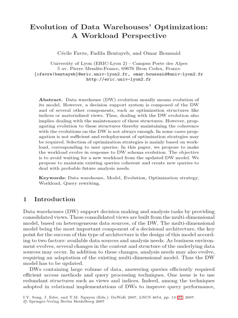 05 Evolution of Data Warehouses' Optimization A Workload Perspective ...