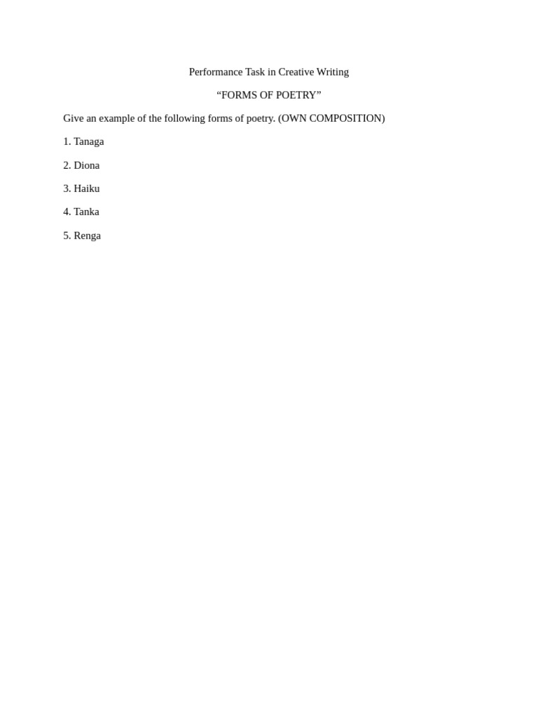 Examples of Poetry Forms | PDF