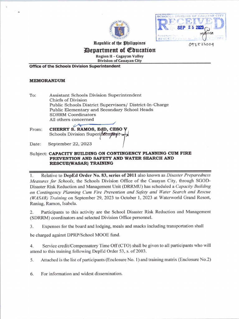 w5!09!034 Capacity Building On Contingency Planning Cum Fire Prevention ...