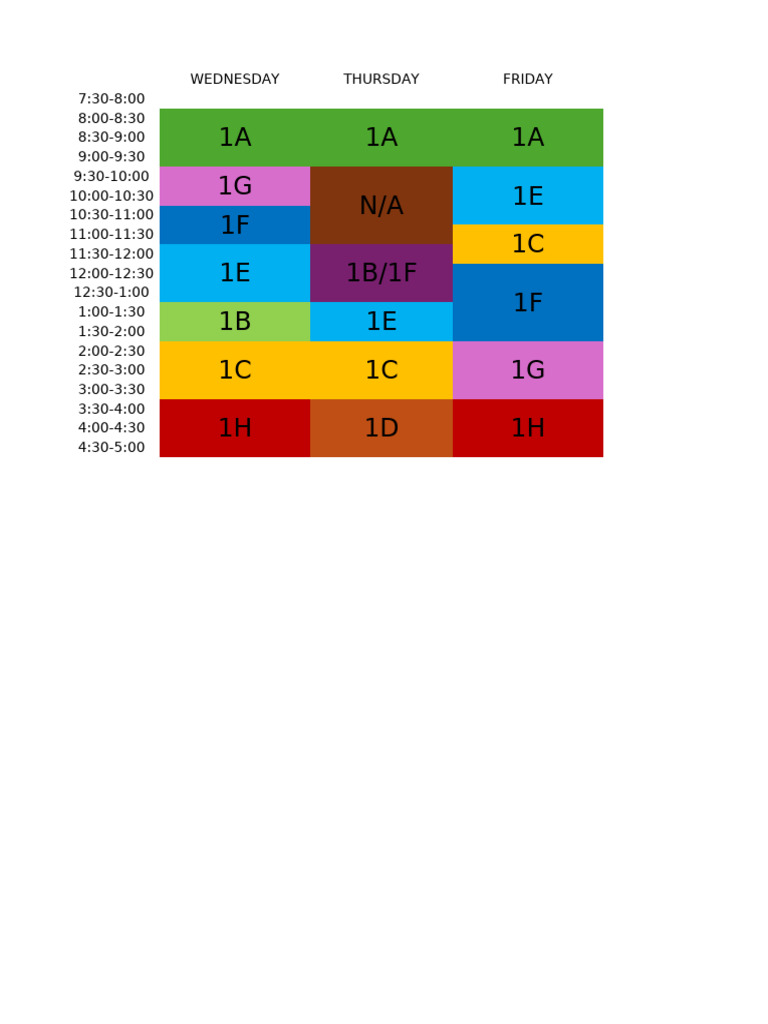 Weekly Schedule Overview | PDF