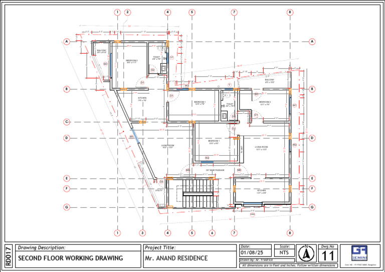 Second Floor Layout: Mr. Anand Residence | PDF
