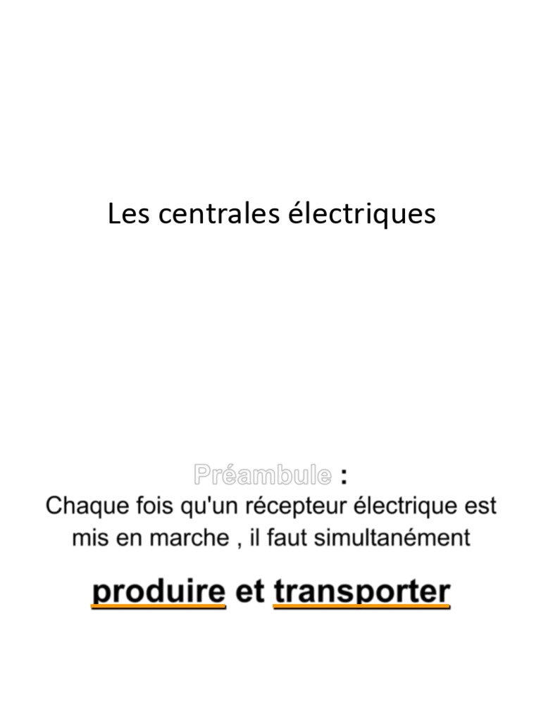 Types et fonctionnement des centrales électriques | PDF | Cogénération ...