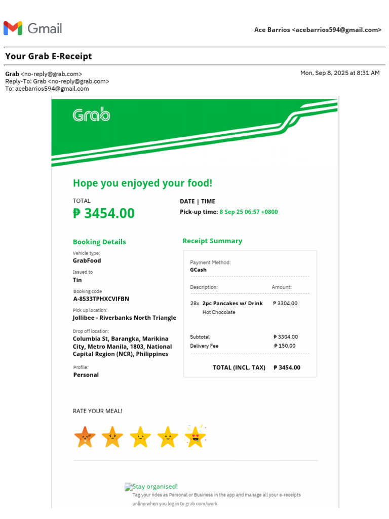 Organize Your Grab E-Receipts Easily | PDF
