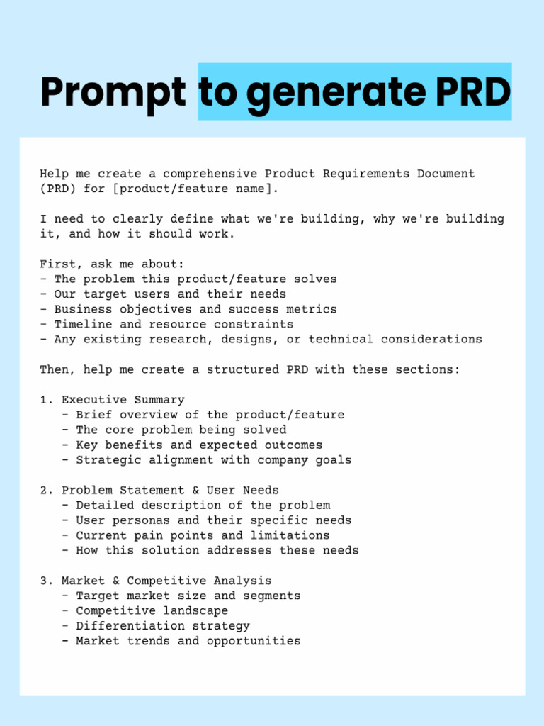 Prompts For PM | PDF