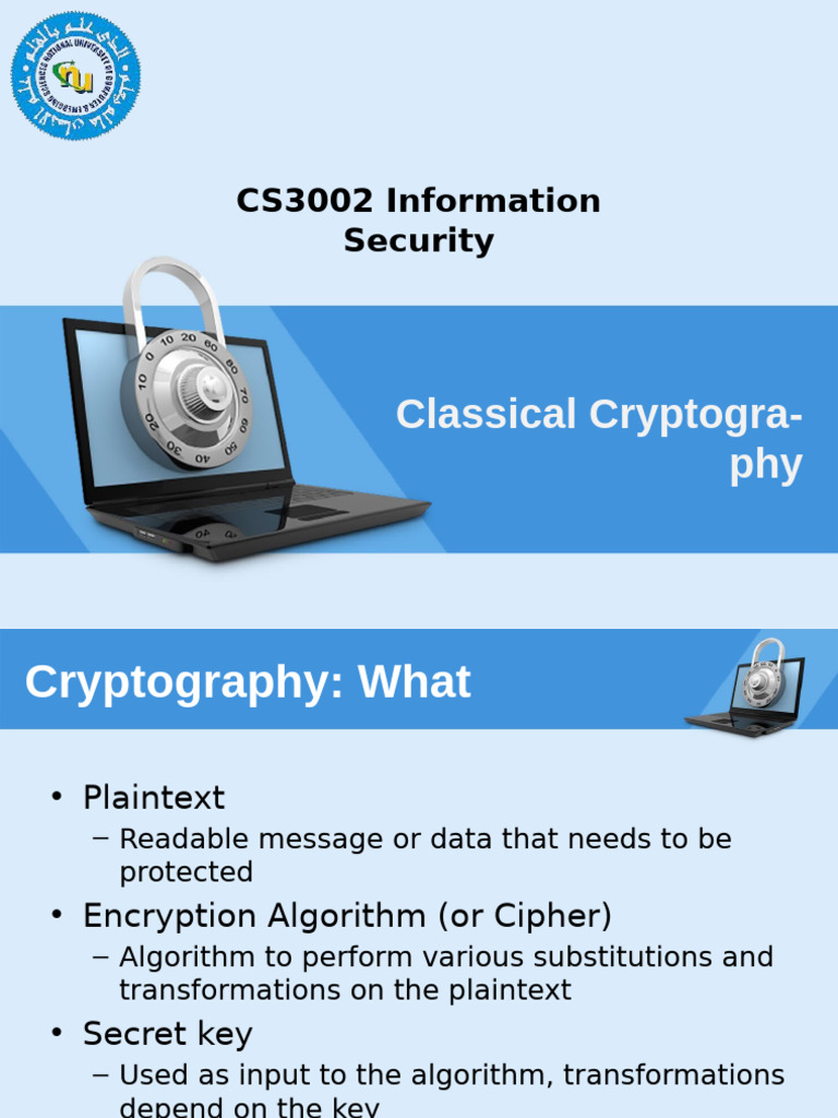 Lec 3-4 - Classic Crypto | PDF | Cryptography | Cryptanalysis
