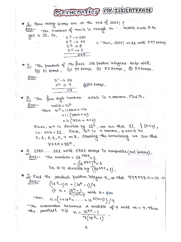 ISI Problems With Solutions | PDF