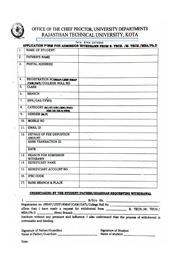 Instruction and Format For Withdrawal PDF | PDF