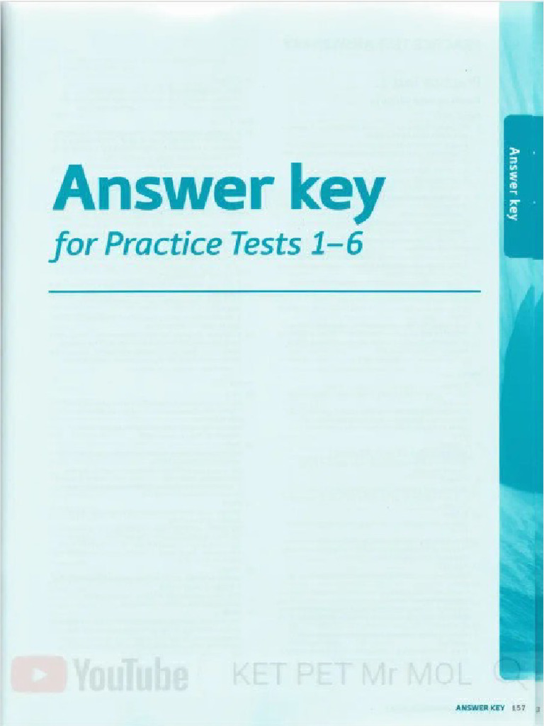 Answer Key For Practice Tests 1-6 | PDF