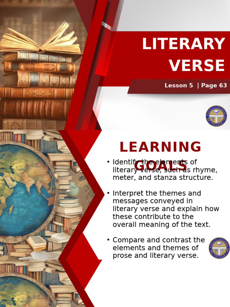 Understanding Literary Verse Elements | PDF | Poetry | Prose
