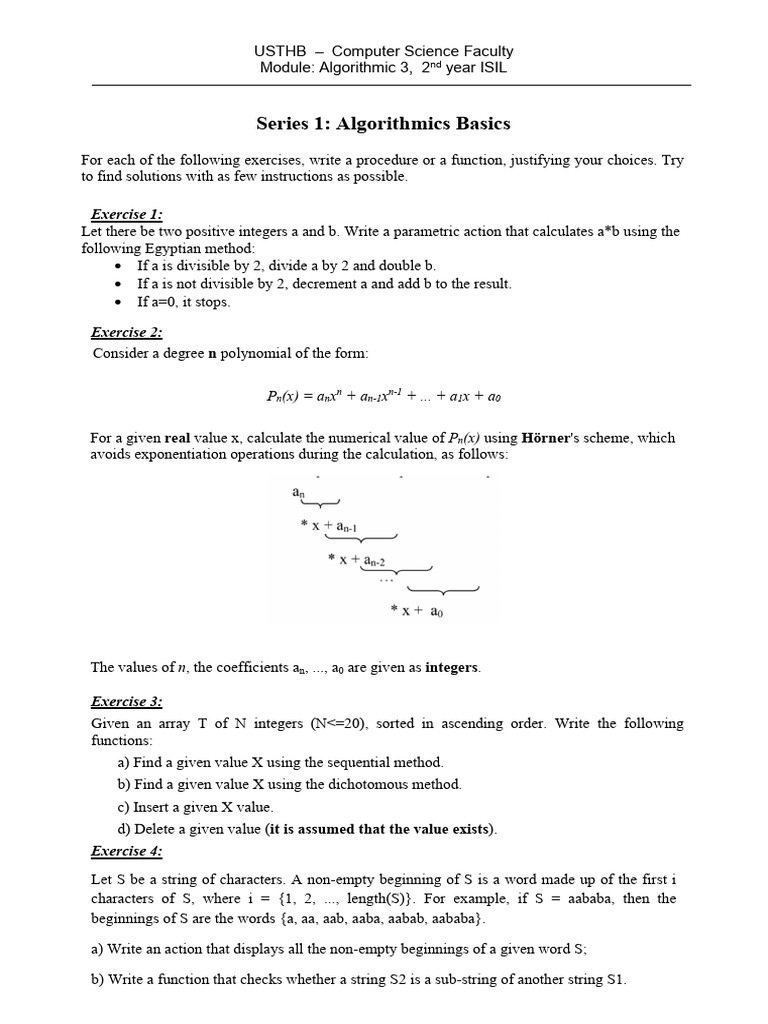 Algorithmic Exercises for Computer Science | PDF