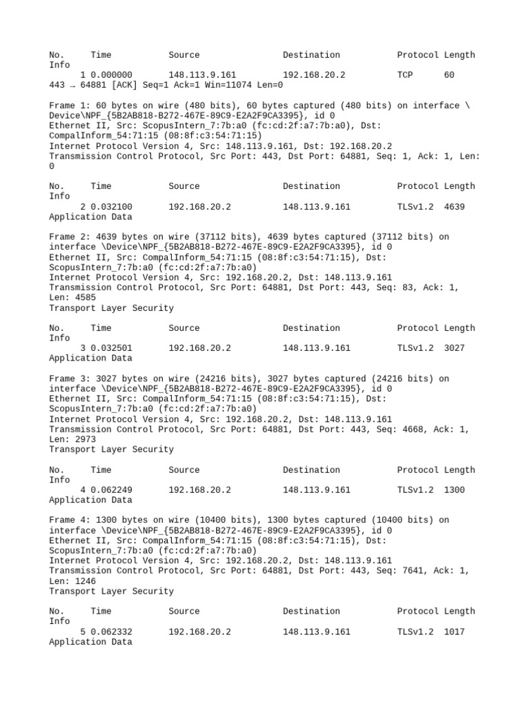 TCP and TLS Packet Analysis Report | PDF | Transmission Control ...
