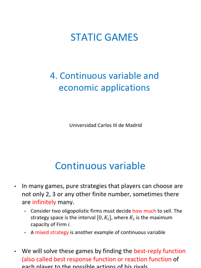 Static Games Applications | PDF | Demand | Profit (Economics)